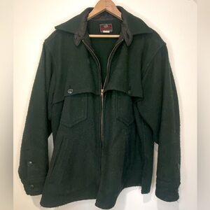 Johnson Woolen Mills Vintage Double Cape shirt Jacket Green Sz Medium